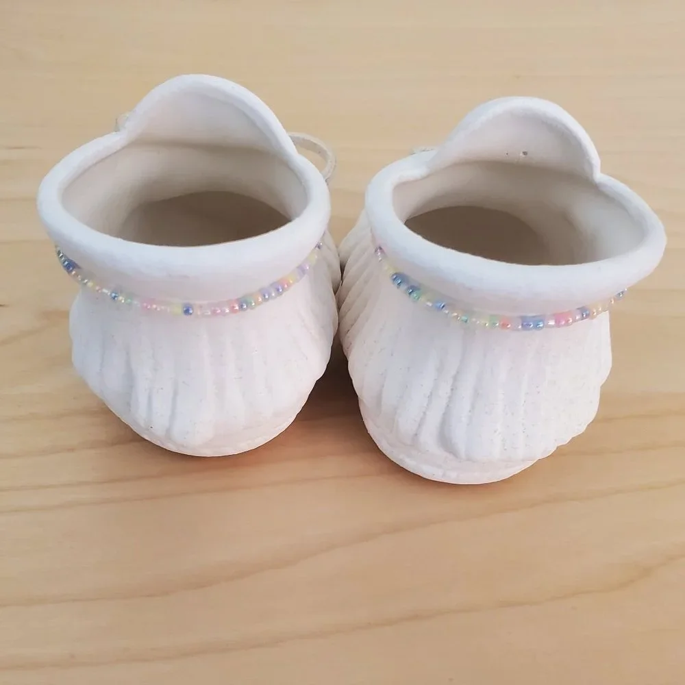 Vintage Resin Baby Shoes Figurine Decorative Shoes Lot of 2